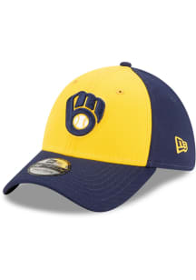 New Era Milwaukee Brewers Yellow Alt JR Team Classic 39THIRTY Adjustable Toddler Hat