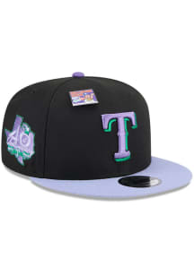 New Era Texas Rangers Black Big League Chew 9FIFTY Mens Snapback Hat