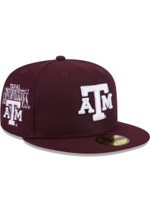 New Era Texas A&amp;M Aggies Mens Black Throwback Side Emb 59FIFTY Fitted Hat