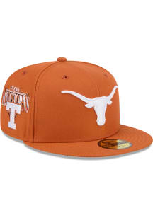New Era Texas Longhorns Mens Burnt Orange Throwback Side Emb 59FIFTY Fitted Hat