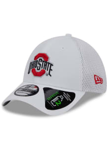 New Era Ohio State Buckeyes Mens White Game Day Recycled 39THIRTY Flex Hat