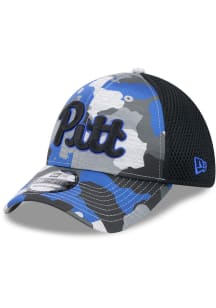 New Era Pitt Panthers Mens Black 2T Active Training Camo 39THIRTY Flex Hat