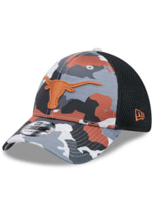 New Era Texas Longhorns Mens Black 2T Active Training Camo 39THIRTY Flex Hat
