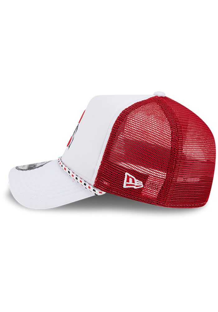 New Era Ohio State Buckeyes Court Sport Foam Rope Trucker Adjustable Hat - White