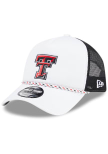 New Era Texas Tech Red Raiders Court Sport Foam Rope Trucker Adjustable Hat - White