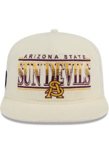 New Era Arizona State Sun Devils White Throwback Cord Golfer 9FIFTY Mens Snapback Hat