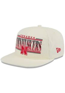 New Era Nebraska Cornhuskers White Throwback Cord Golfer 9FIFTY Mens Snapback Hat
