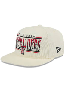 New Era Texas Tech Red Raiders White Throwback Cord Golfer 9FIFTY Mens Snapback Hat