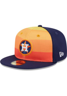 New Era Houston Astros Mens Navy Blue 2024 Batting Practice 59FIFTY Fitted Hat