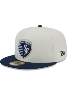 New Era Sporting Kansas City Mens White Chrome 2T Evergreen 59FIFTY Fitted Hat