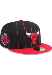 New Era Chicago Bulls Mens Red Throwback 2T Pinstripe 59FIFTY Fitted Hat