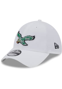 New Era Philadelphia Eagles Mens White Historic Evergreen Team Classic 39THIRTY Flex Hat