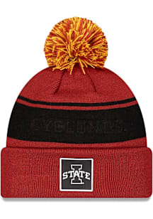 New Era Iowa State Cyclones Maroon Dart Cuff Pom Beanie Mens Knit Hat