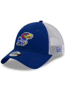 New Era Kansas Jayhawks Blue Evergreen Trucker JR 9FORTY Youth Adjustable Hat