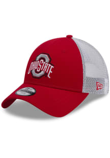Ohio State Buckeyes New Era Evergreen Trucker JR 9FORTY Youth Adjustable Hat - Red
