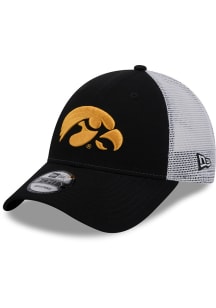 New Era Black Iowa Hawkeyes Evergreen Trucker 9FORTY Adjustable Hat