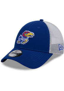 New Era Kansas Jayhawks Evergreen Trucker 9FORTY Adjustable Hat - Blue