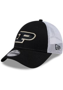 New Era Black Purdue Boilermakers Evergreen Trucker 9FORTY Adjustable Hat
