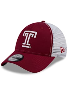 New Era Temple Owls Evergreen Trucker 9FORTY Adjustable Hat - Cardinal