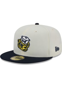 New Era Michigan Wolverines Mens White Chrome 2T Evergreen 59FIFTY Fitted Hat