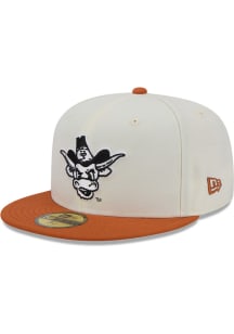New Era Texas Longhorns Mens White Chrome 2T Evergreen 59FIFTY Fitted Hat