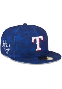 New Era Texas Rangers Mens Blue 2024 MLB All-Star Game Fan Pattern 59FIFTY Fitted Hat