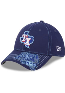 New Era Texas Rangers Mens Blue 2024 MLB All-Star Game Fan State 39THIRTY Flex Hat