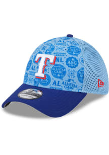 New Era Texas Rangers Mens Light Blue 2024 MLB All-Star Game Fan Mesh Neo 39THIRTY Flex Hat