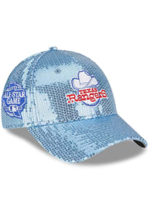 New Era Texas Rangers Light Blue 2024 MLB All-Star Game Fan Sequin 9FORTY Womens Adjustable Hat