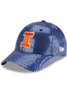 Illinois Fighting Illini New Era Womens Sequin Adjustable Womens Adjustable Hat - Navy Blue