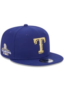 New Era Texas Rangers 2023 World Series Gold Collection 9FIFTY Adjustable Hat - Navy Blue