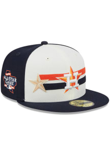 New Era Houston Astros Mens Navy Blue 2024 All-Star Game Workout 59FIFTY Fitted Hat