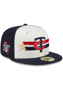 New Era Minnesota Twins Mens Navy Blue 2024 All-Star Game Workout 59FIFTY Fitted Hat