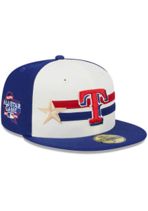 New Era Texas Rangers Mens Blue 2024 All-Star Game Workout 59FIFTY Fitted Hat