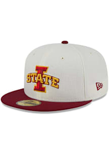 New Era Iowa State Cyclones Mens White Chrome 2T Evergreen 59FIFTY Fitted Hat