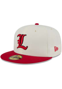 New Era Louisville Cardinals Mens White Chrome 2T Evergreen 59FIFTY Fitted Hat