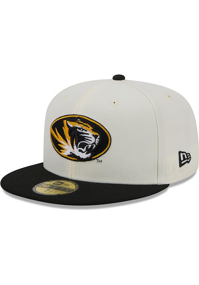 Missouri Tigers Mens Chrome 2T Evergreen 59FIFTY WHITE New