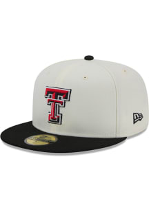 New Era Texas Tech Red Raiders Mens White Chrome 2T Evergreen 59FIFTY Fitted Hat