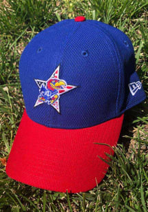 New Era Kansas Jayhawks Star Stripe 9FORTY Adjustable Hat - Blue