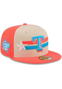 New Era Texas Rangers Mens Orange 2024 All-Star Game 59FIFTY Fitted Hat