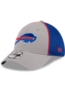 New Era Buffalo Bills Mens Grey Pipe 39THIRTY Flex Hat