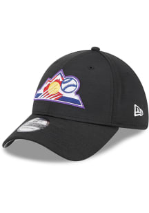 New Era Colorado Rockies Mens Black 2023 MLB Clubhouse 39THIRTY Flex Hat
