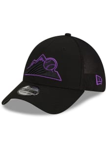 New Era Colorado Rockies Mens Black 2023 Batting Practice 39THIRTY Flex Hat