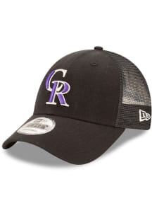 New Era Colorado Rockies Trucker 9FORTY Adjustable Hat - Black