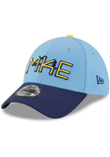 New Era Milwaukee Brewers Mens Navy Blue City Connect 39THIRTY Flex Hat