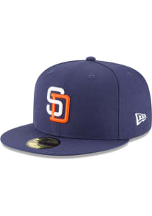 New Era San Diego Padres Mens Navy Blue Cooperstown Wool 59FIFTY Fitted Hat