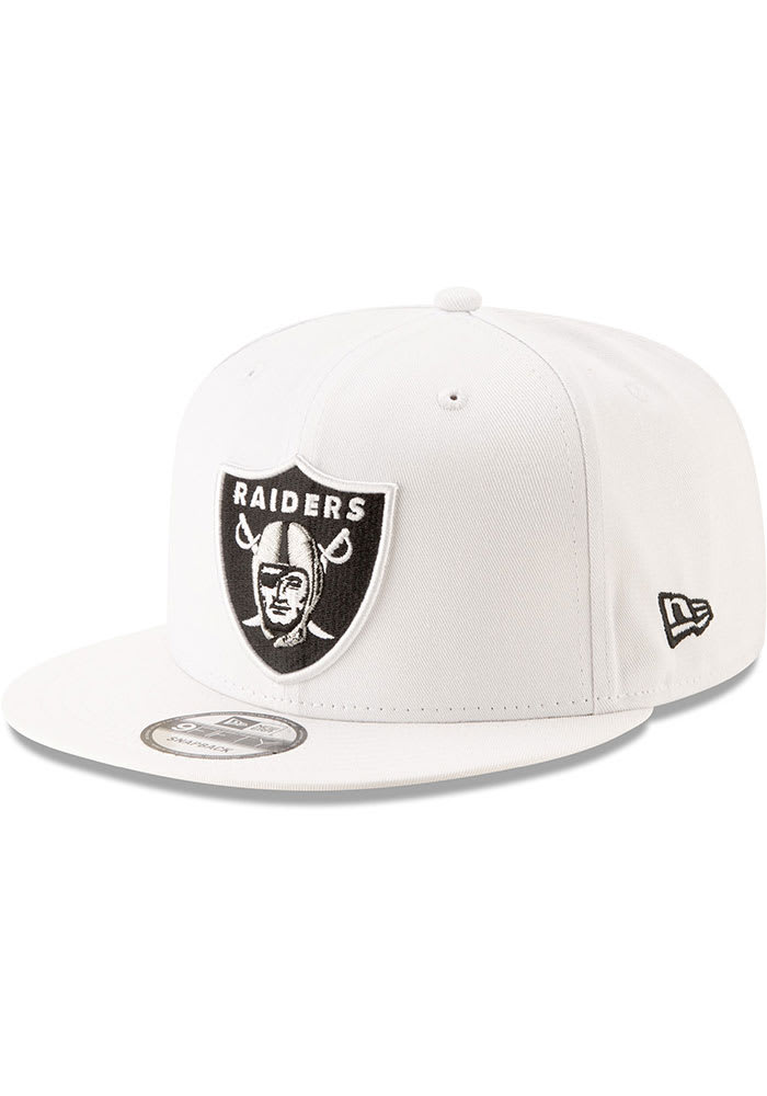 Las Vegas Raiders New Era WHITE Basic 9FIFTY Snapback Hat - 59026518