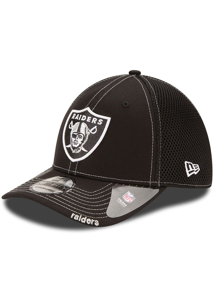 New Era Las Vegas Raiders Mens Black 5950 LASRAI BLACK MET SILVER Fitted Hat
