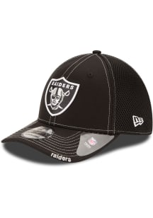New Era Las Vegas Raiders Mens Black Team Neo 39THIRTY Flex Hat