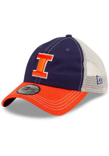 New Era Navy Blue Illinois Fighting Illini 2T Casual Classic Trucker Adjustable Hat